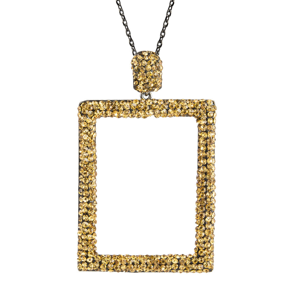 tomfoolery Rectangular Drop Crystal Pendant