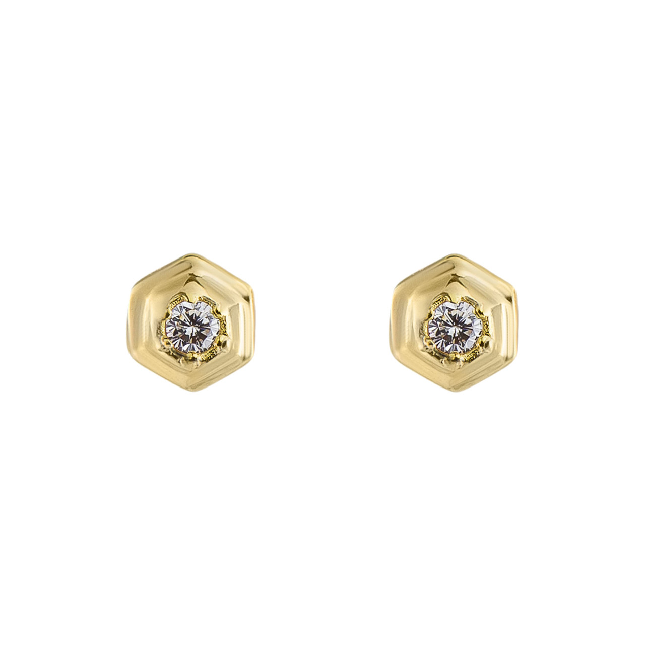 tomfoolery: Everyday by tomfoolery Hex Gold Plated Gem Studs