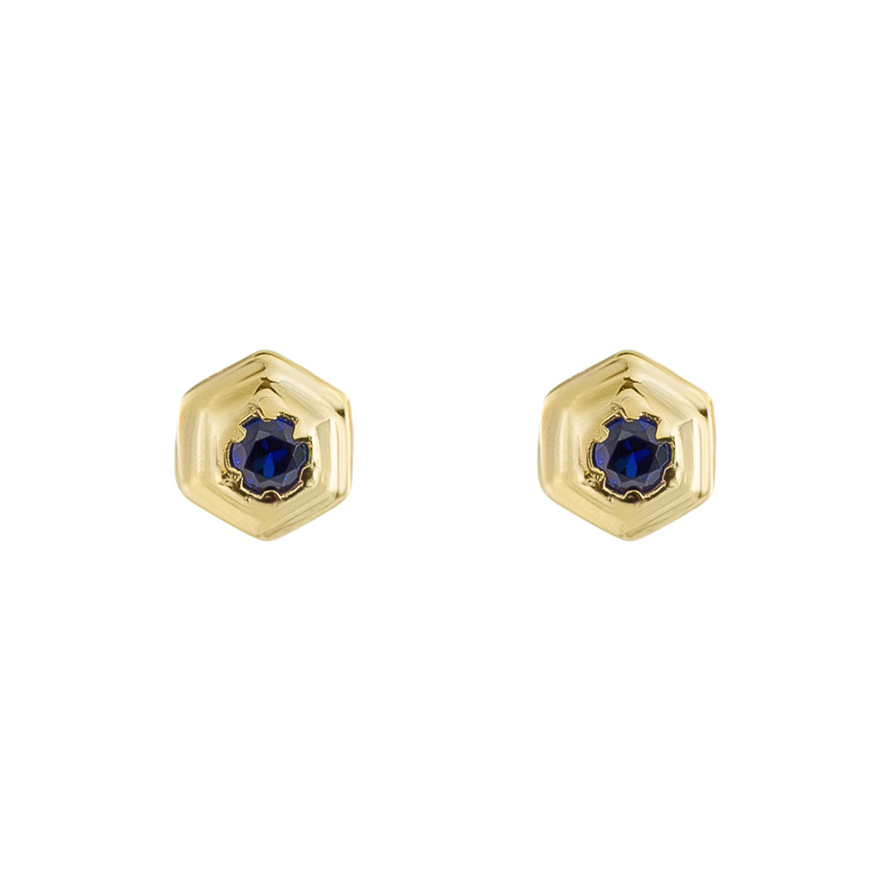 tomfoolery: Everyday by tomfoolery Hex Gold Plated Gem Studs