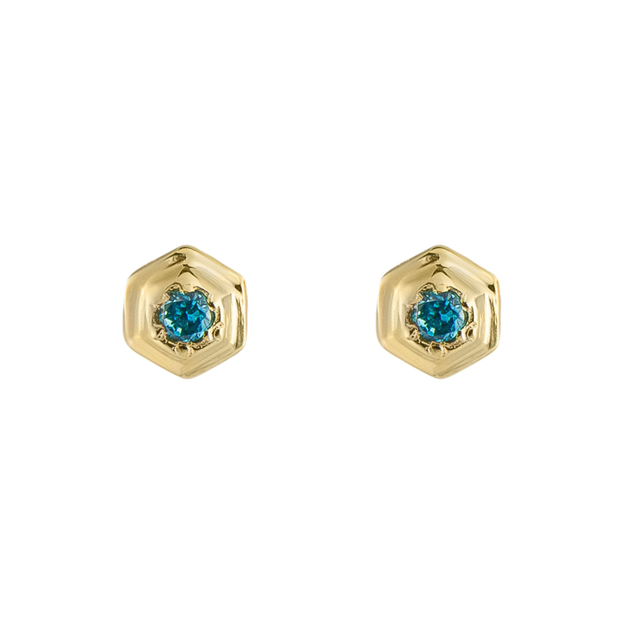 tomfoolery: Everyday by tomfoolery Hex Gold Plated Gem Studs