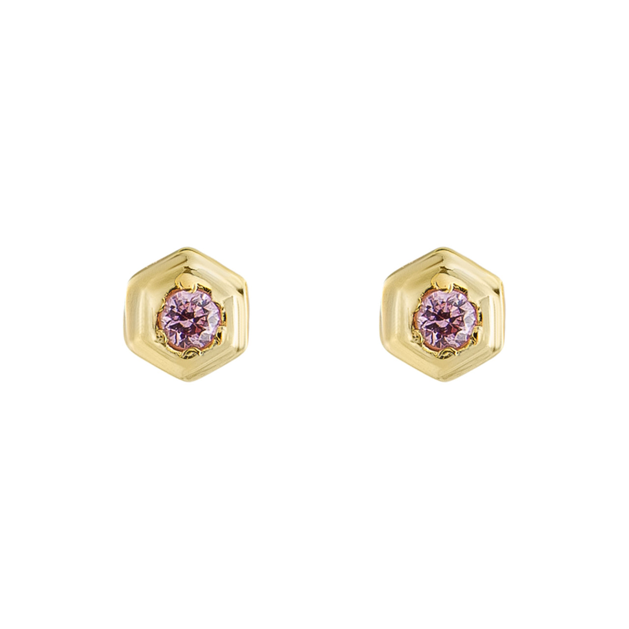 tomfoolery: Everyday by tomfoolery Hex Gold Plated Gem Studs