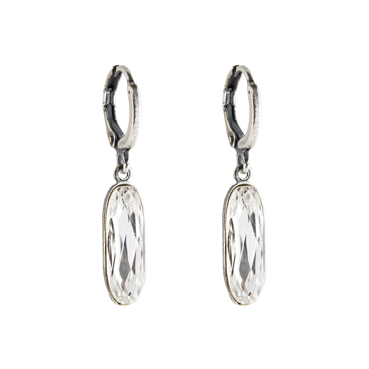 tomfoolery Navette Crystal Hoop Earring