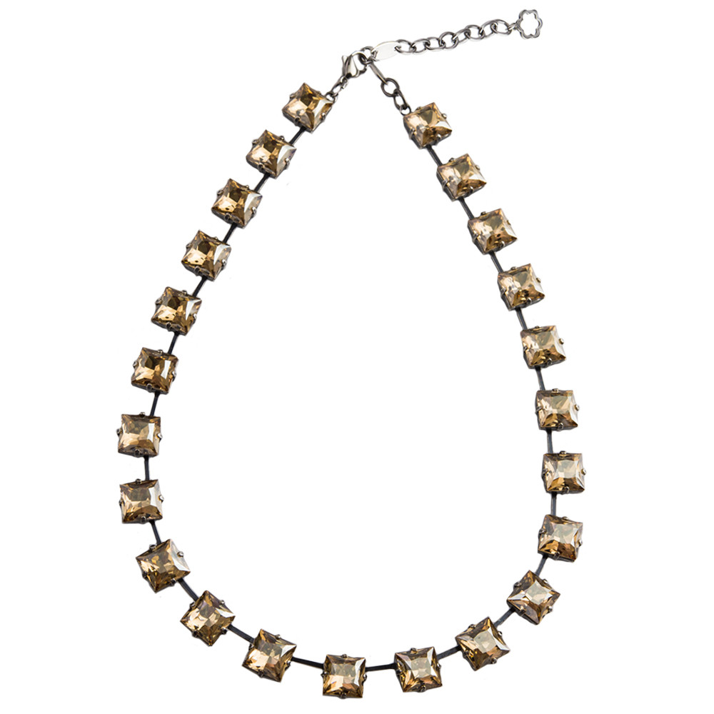 tomfoolery Square Crystal Necklace