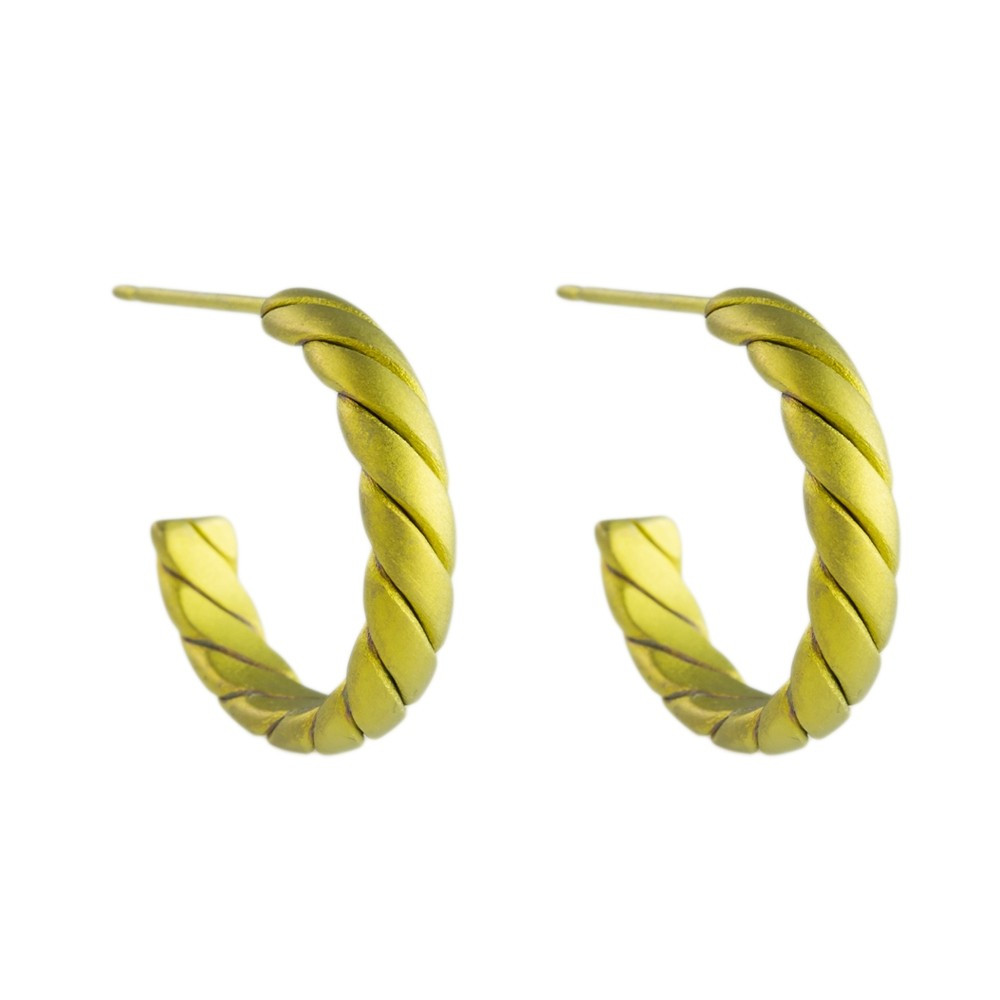 titinium 16mm Twisted Titanium Hoop Earrings