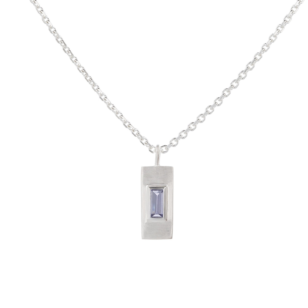 Tomfoolery: Silver Baguette Cut Gemstone Pendant, everyday by tomfoolery