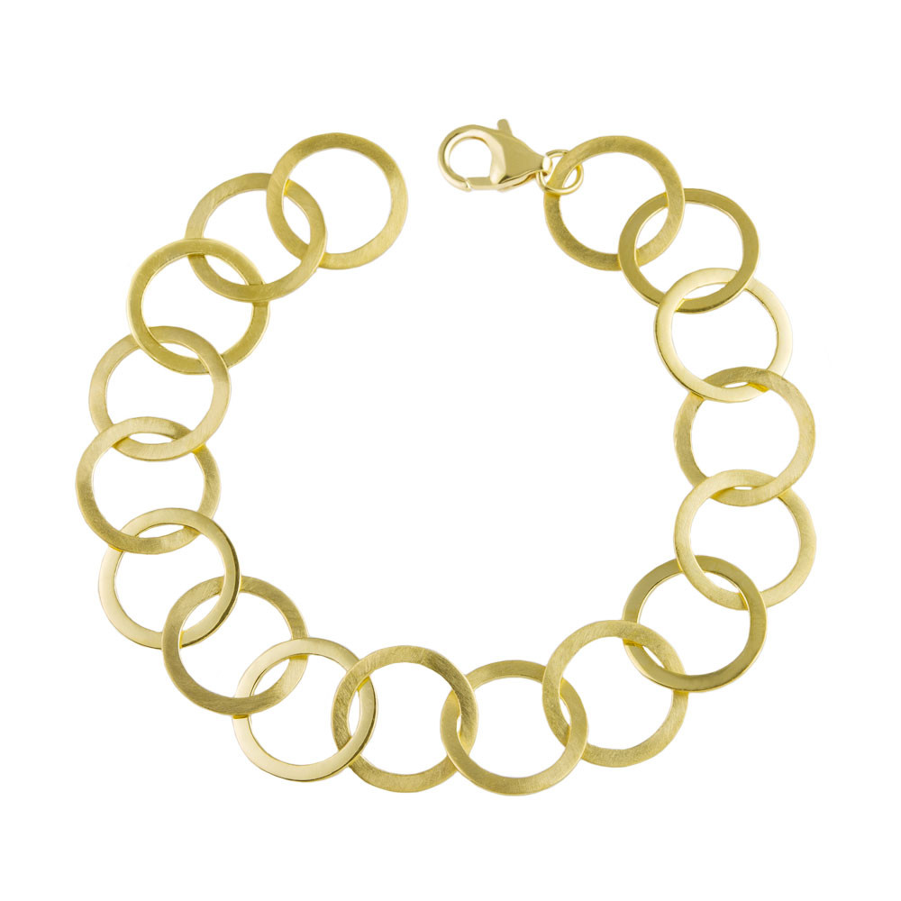 Linear Large Circle Chain Link Bracelet