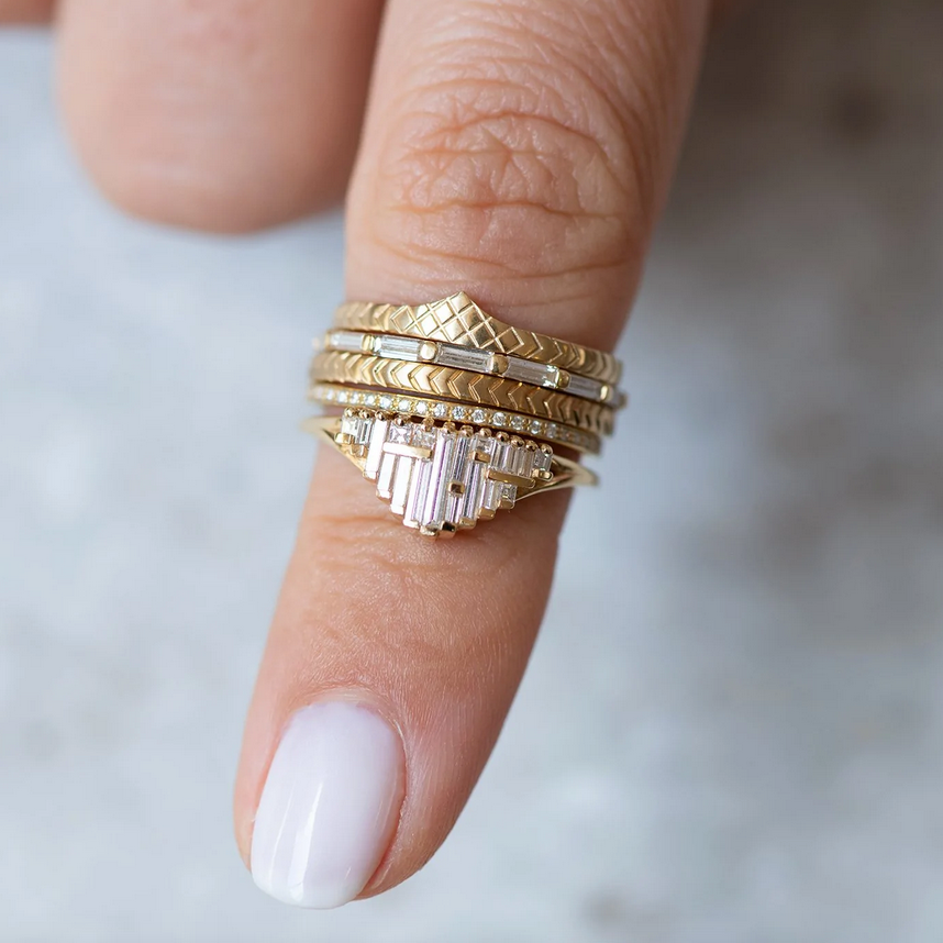 Diamond Baguette Irregular Band Ring – Brooke Rayn