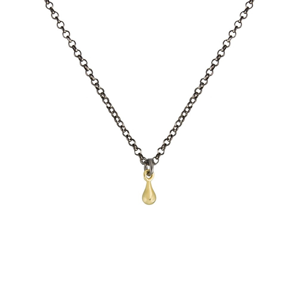 tomfoolery,  14 Carat Gold Single Small Pebble Pendant, Atelier Errikos