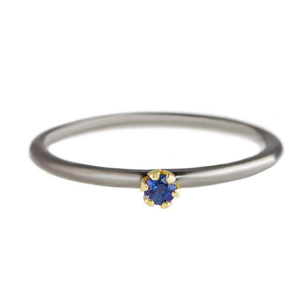 tomfoolery:  Rhodium Plated Silver & 14 Carat Gold Sapphire  Ring by Atelier Errikos