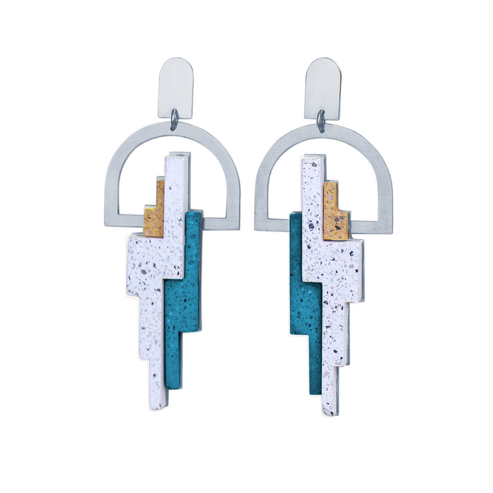 Victoria Myatt, Acet Earrings in White, Tomfoolery