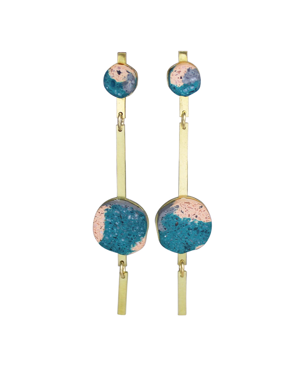 Victoria Myatt, Salo Earrings in Teal, Tomfoolery