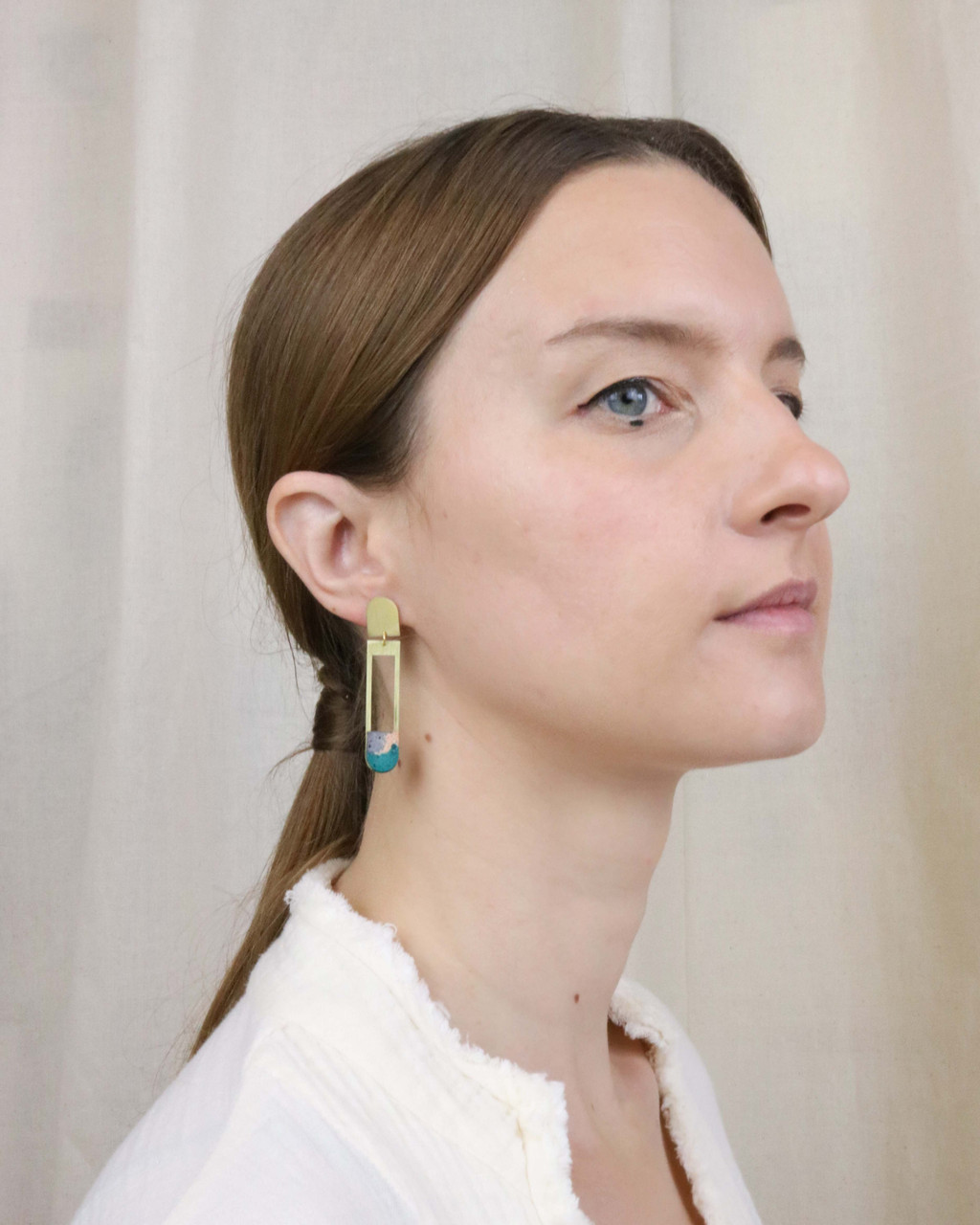 Victoria Myatt, Acer Earrings in White, Tomfoolery