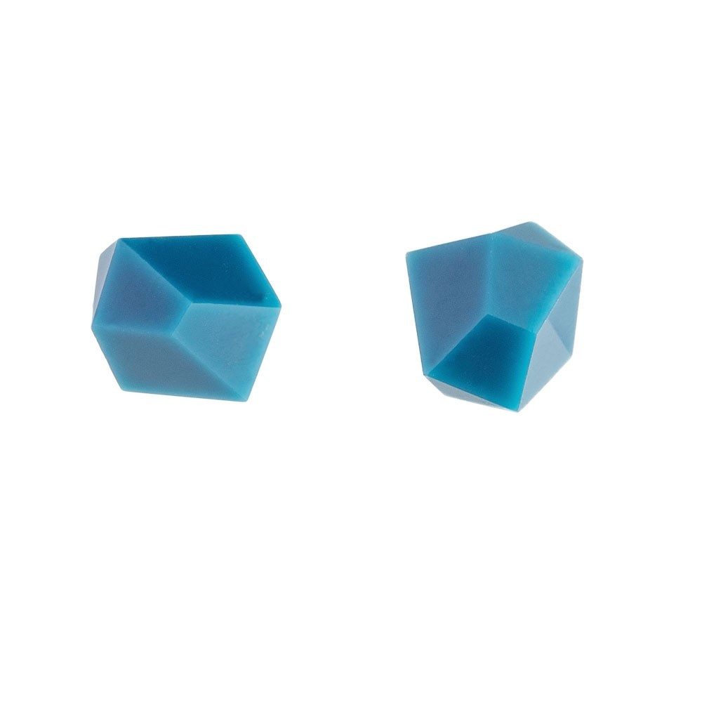 tomfoolery: deep blue faceted stud earrings by Beira