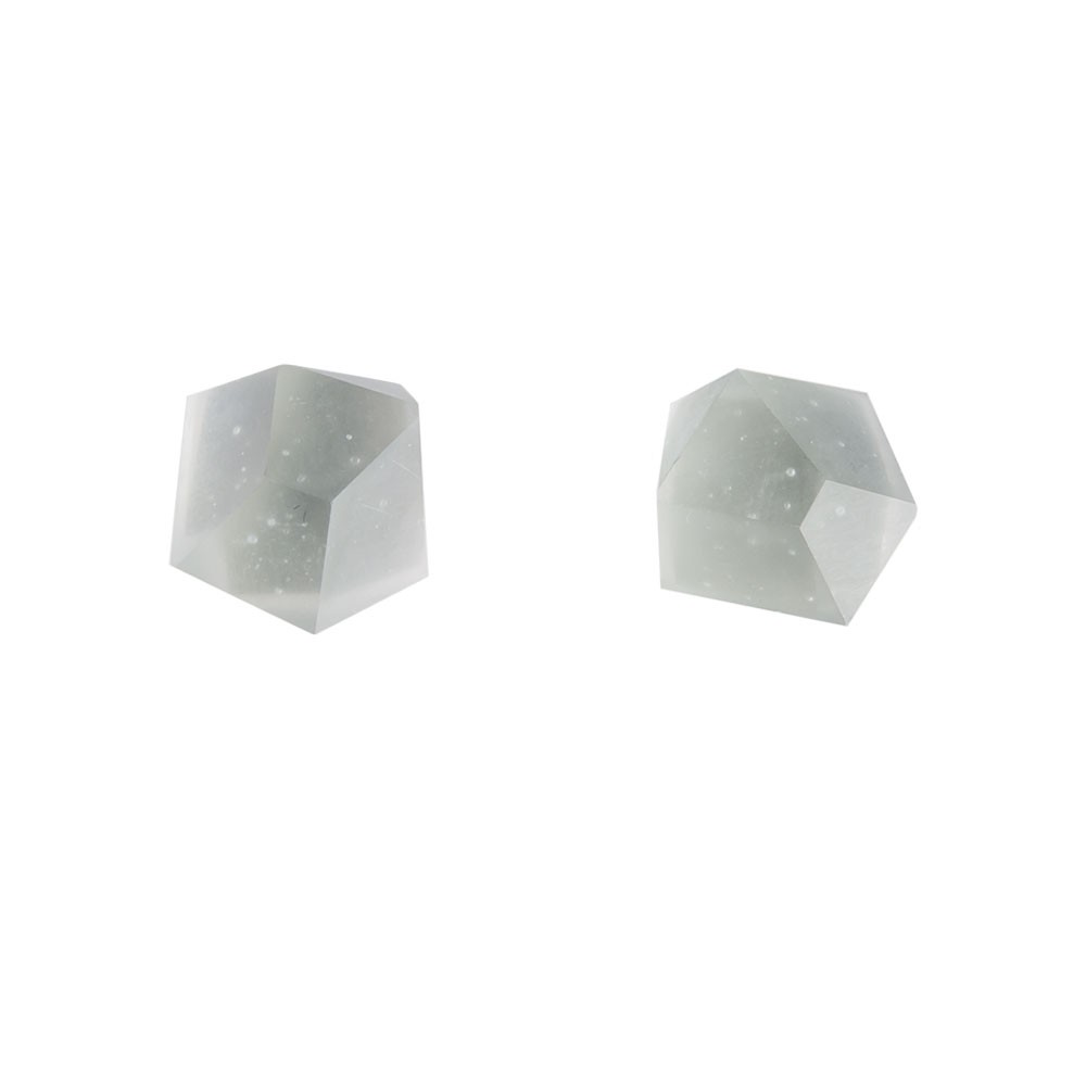 tomfoolery: white faceted stud earrings by Beira