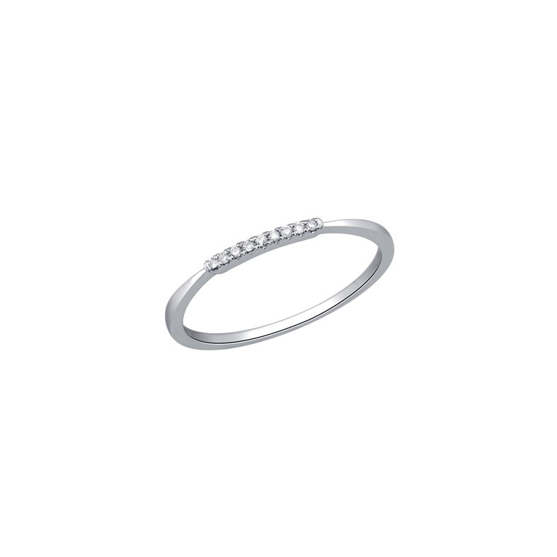 tf Collective, Diamond & White Gold Plated Tapered Ring , Tomfoolery