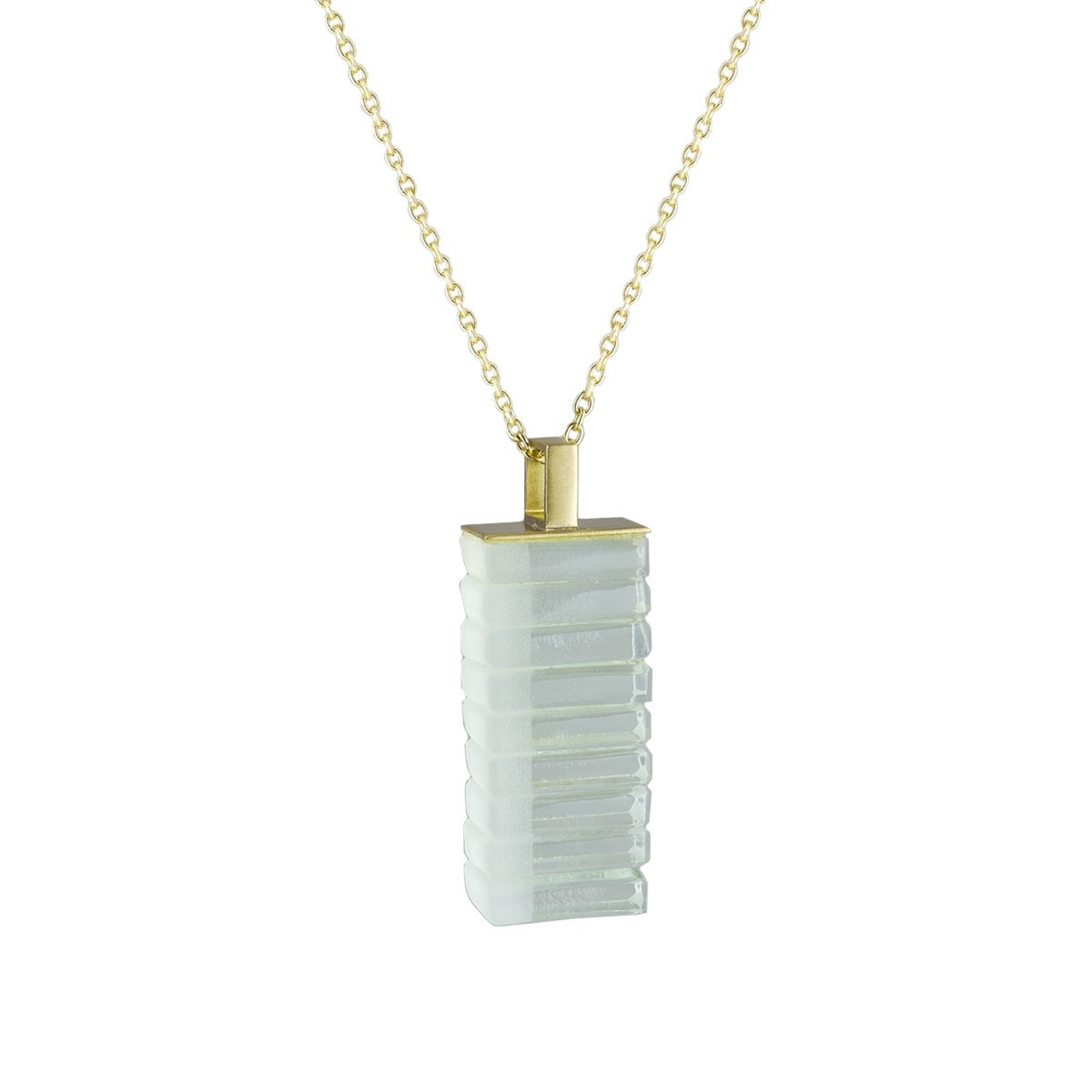 Glass Long Cube Necklace - Tomfoolery London