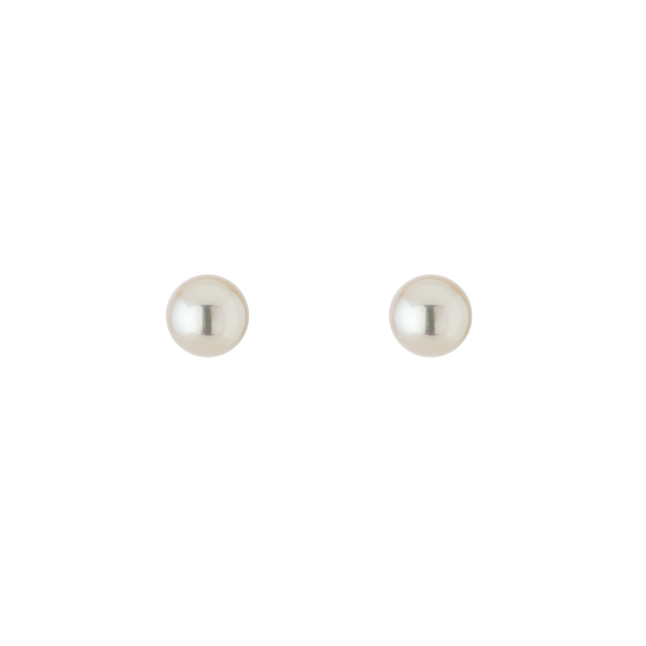 tf Pearls, 9ct Yellow Gold Button Pearl Studs, Tomfoolery