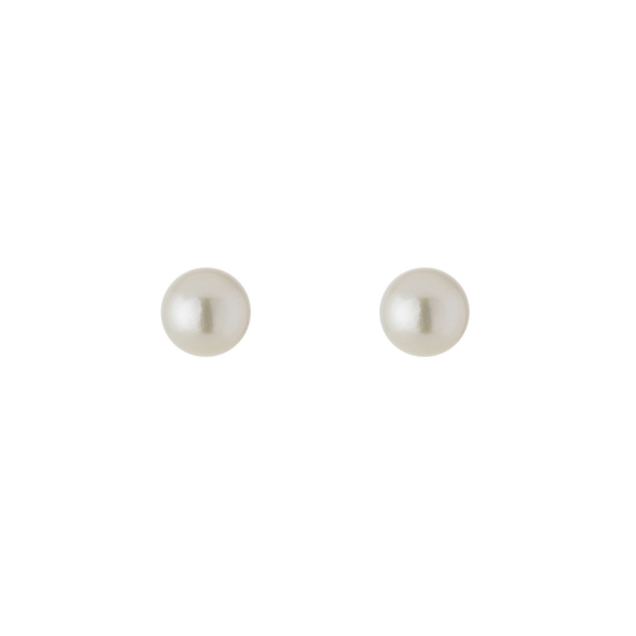 tf Pearls, 9ct Yellow Gold Button Pearl Studs, Tomfoolery