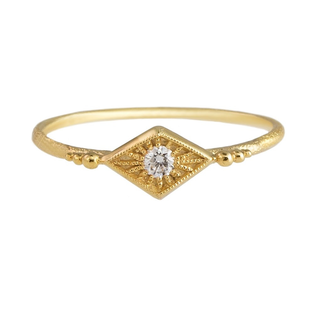 Tomfoolery, 14ct Yellow Gold Diamond Naoma Ring, dmd