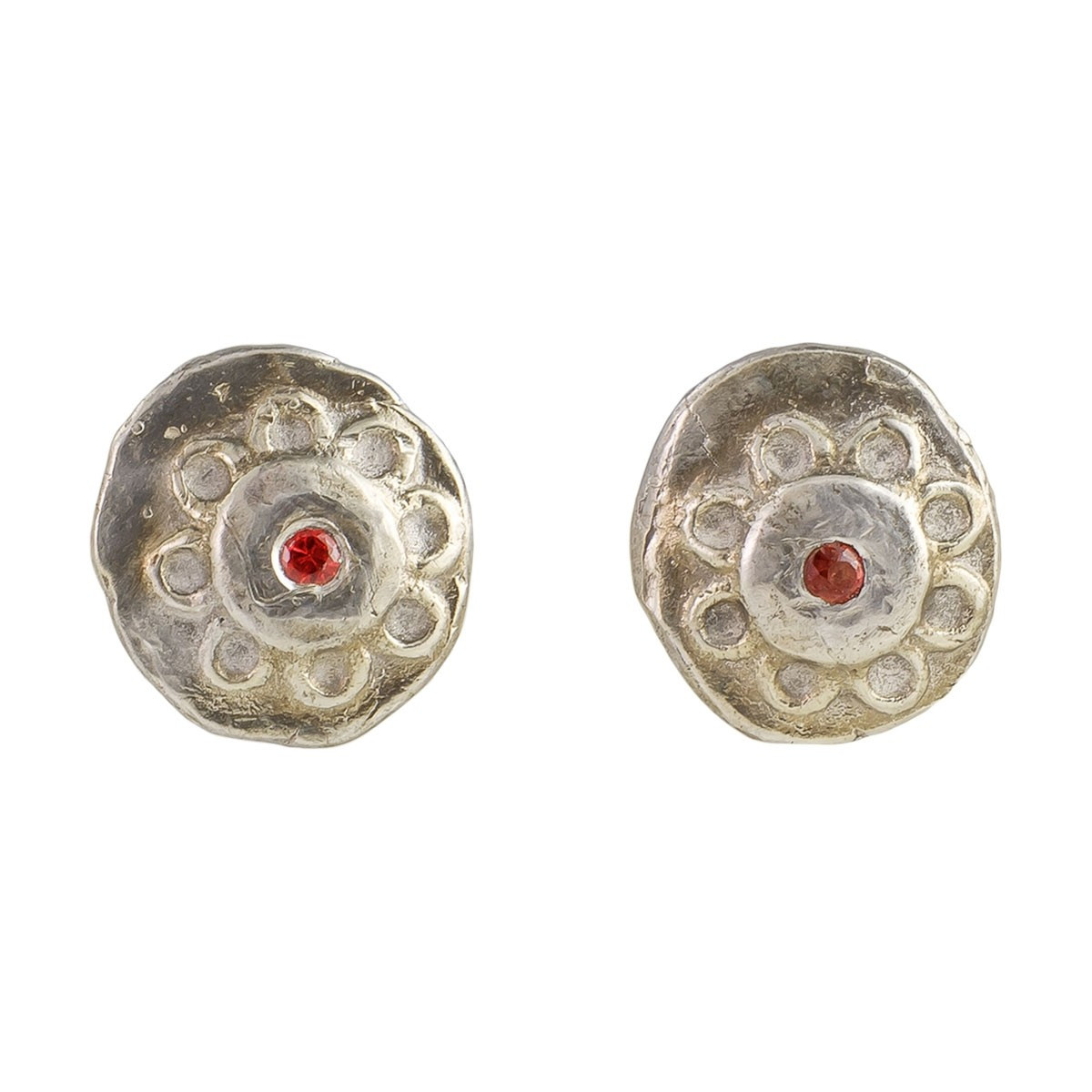 Monica Lara, Pink Sapphire & Silver Flower Studs, Tomfoolery