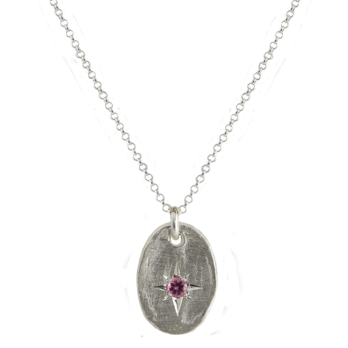 Maria Beltran, Pink Sapphire Silver Star Pendant, Tomfoolery