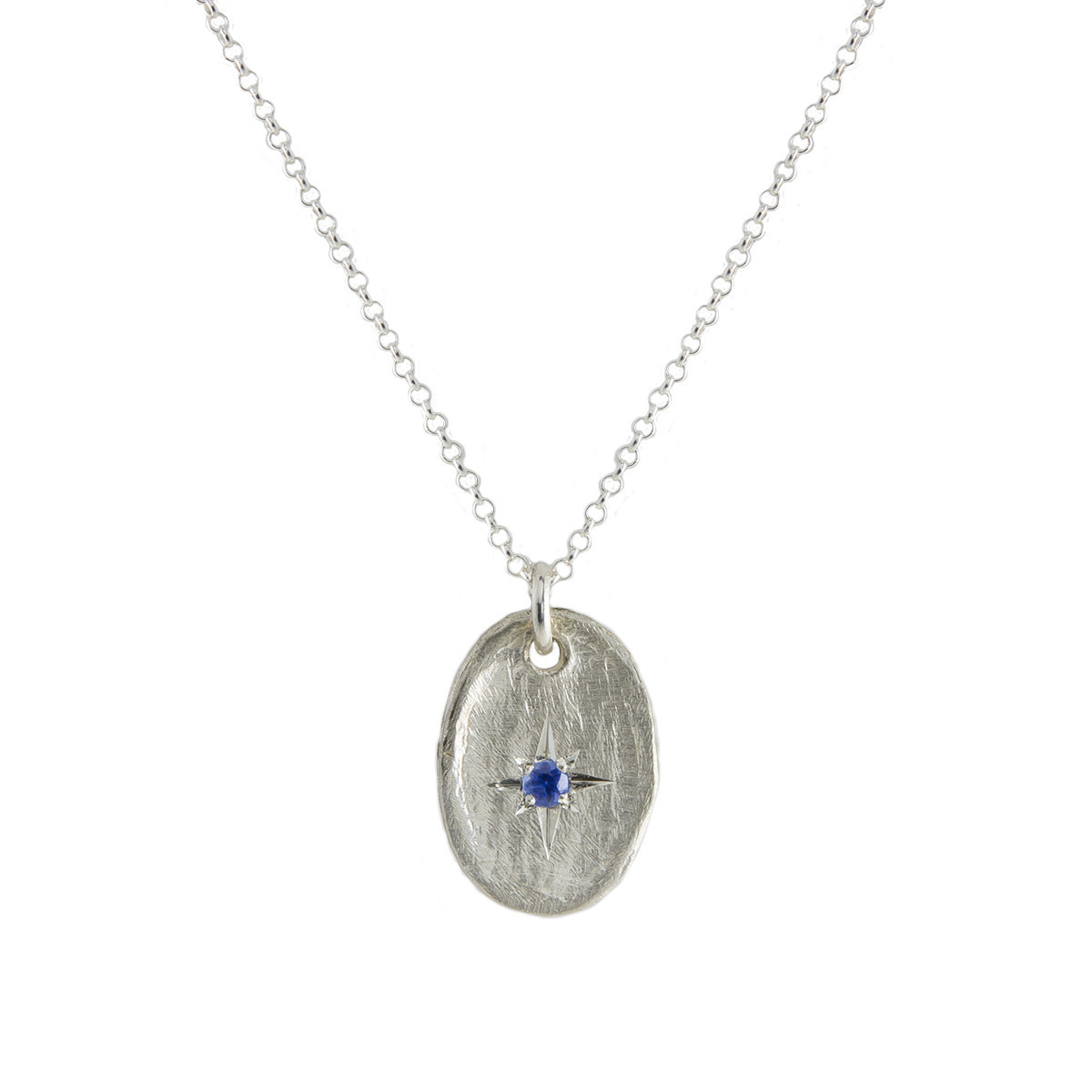 Maria Beltran, Blue Sapphire Silver Star Pendant, Tomfoolery