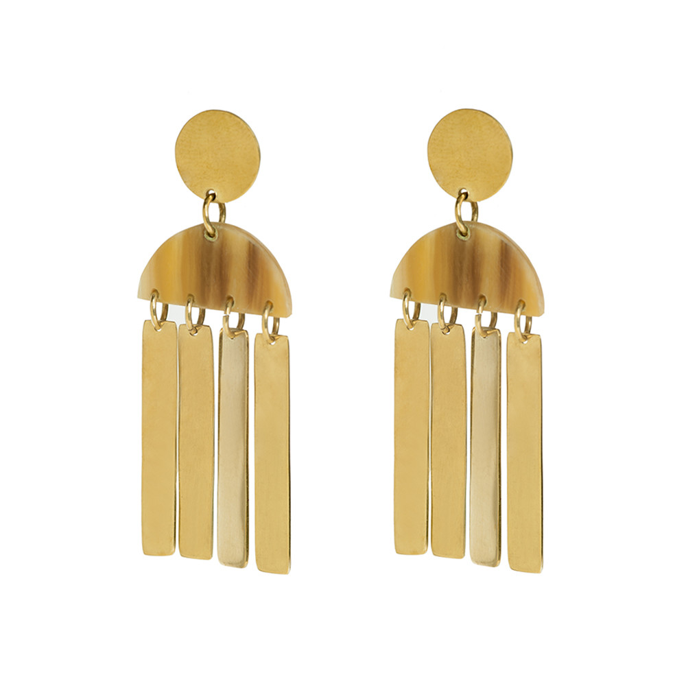 SOKO, Maxi Cala Light Horn Gold Earrings