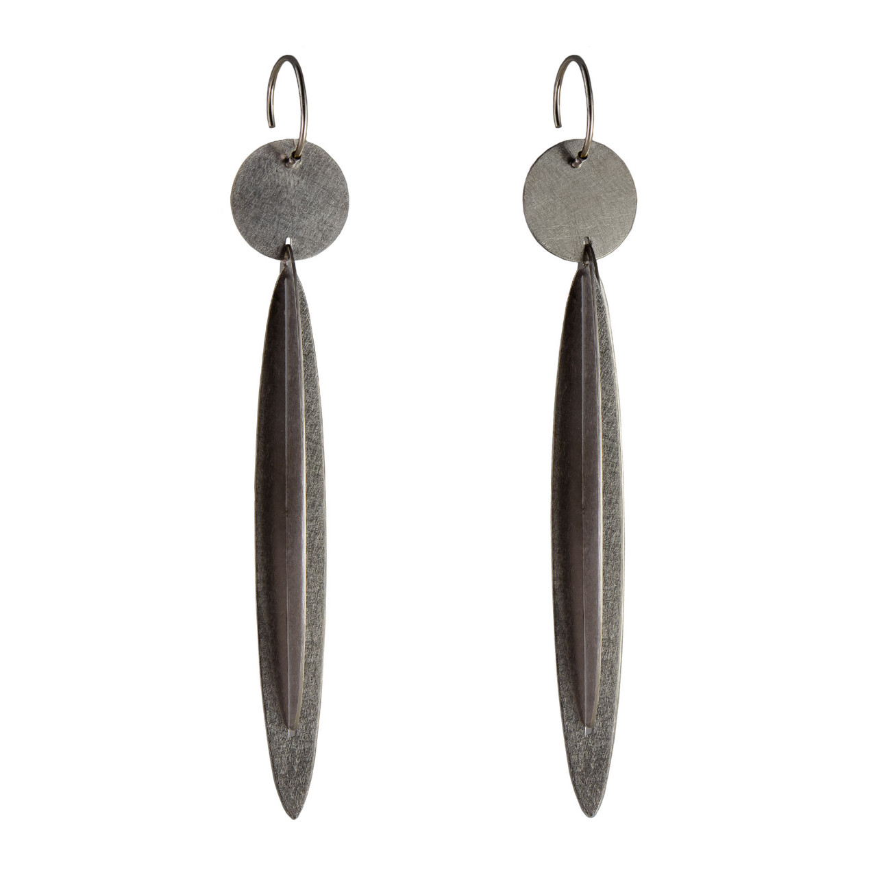 Steel Oval Slide Drop Earrings