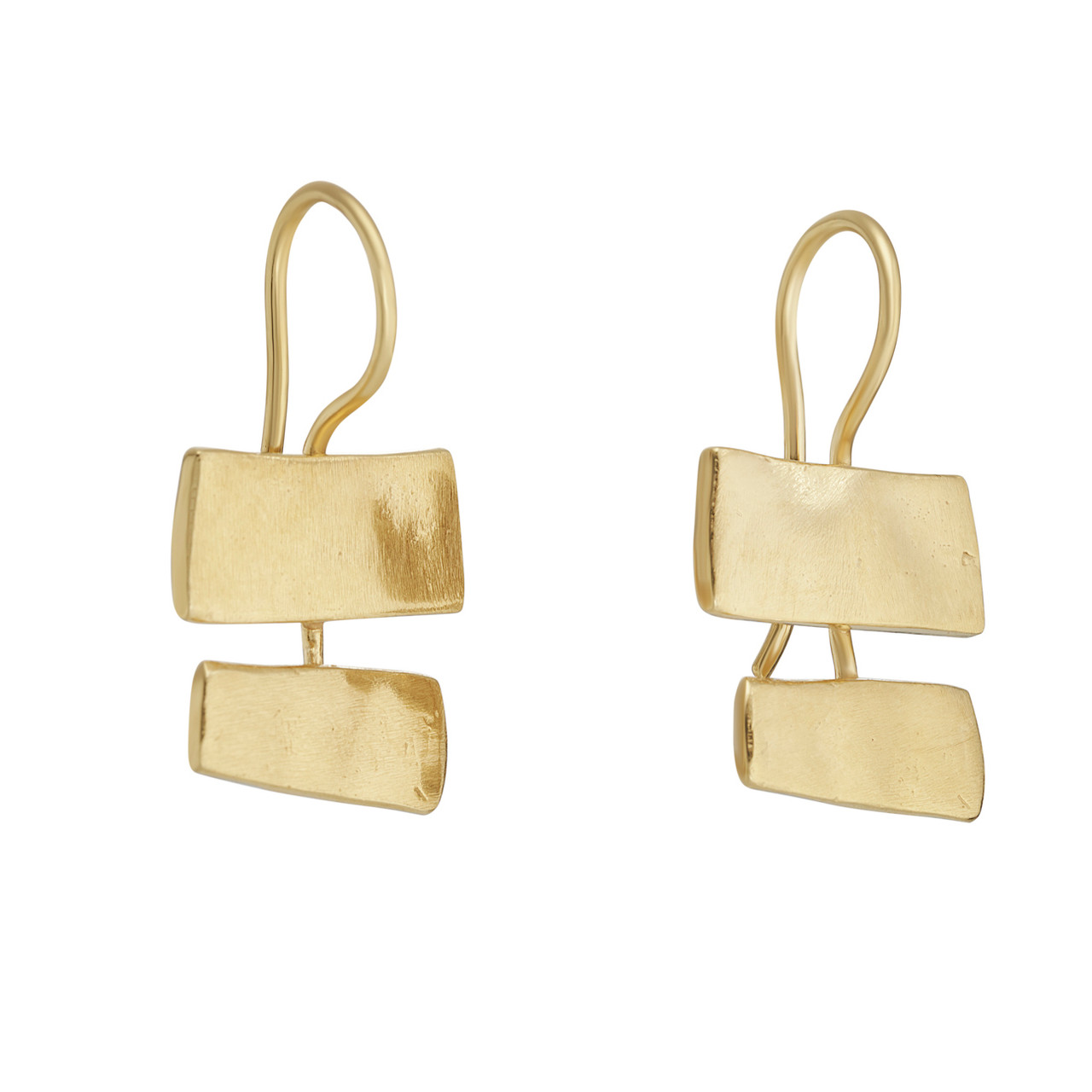 Tokyo Gold Rectangle Earrings, Karen Hallam, tomfoolery