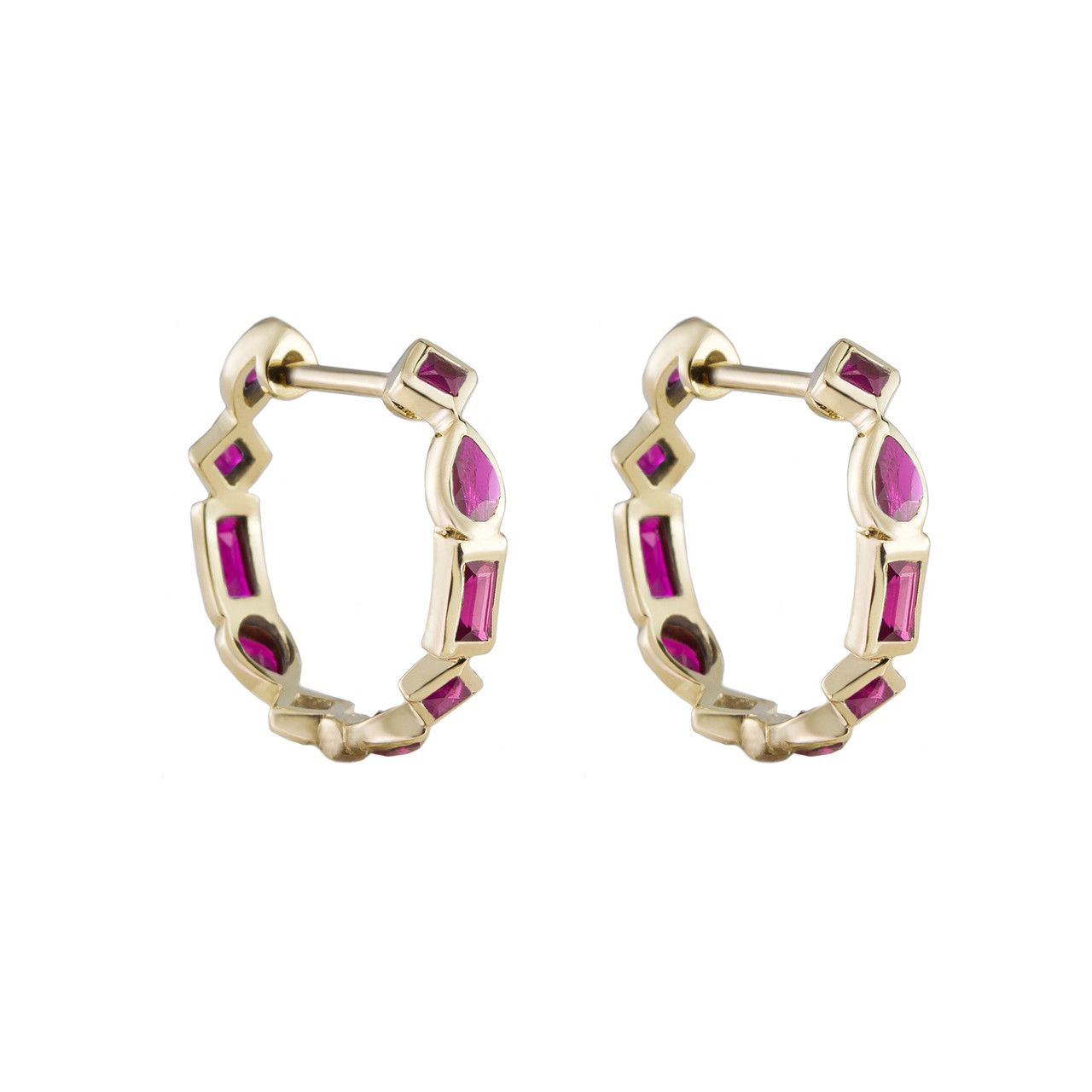 Small Mixed Cut Hoops by demi fine jewellery brand metier by tomfoolery. Available to shop online at www.tomfoolerylondon.co.uk.