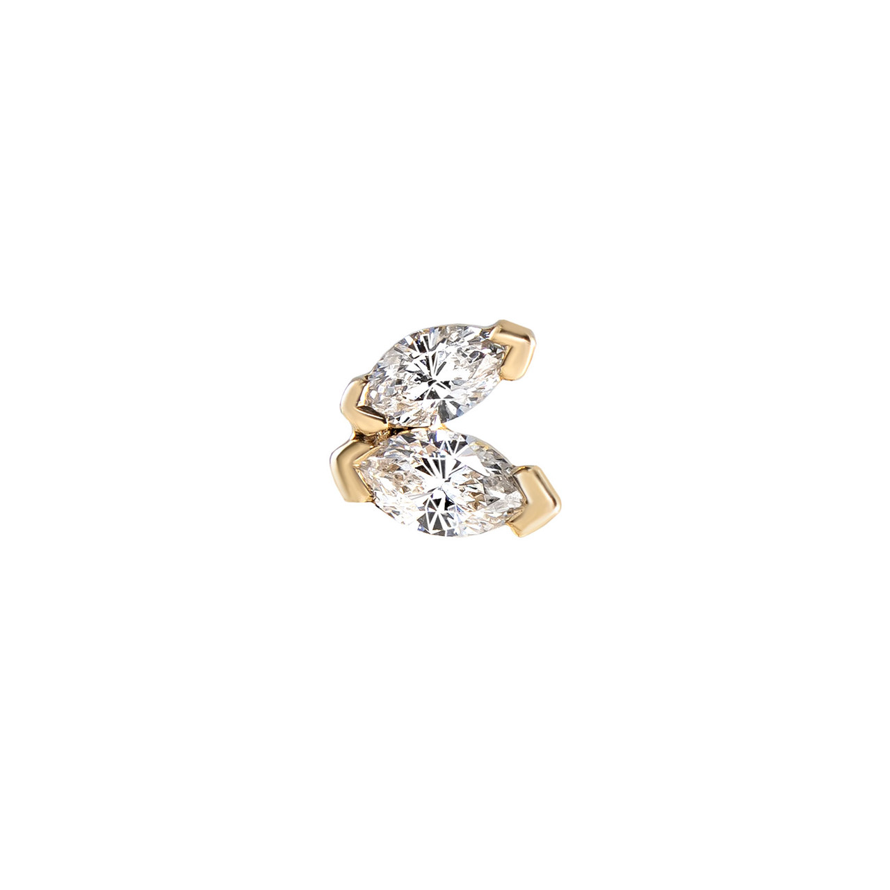 tomfoolery, Marquise Diamond Stud, 9ct Yellow Gold