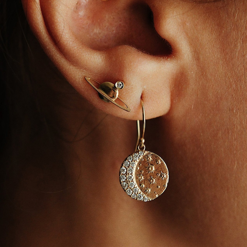 Sofia Zakia, Diamond Mini Saturn Single Earring, Tomfoolery