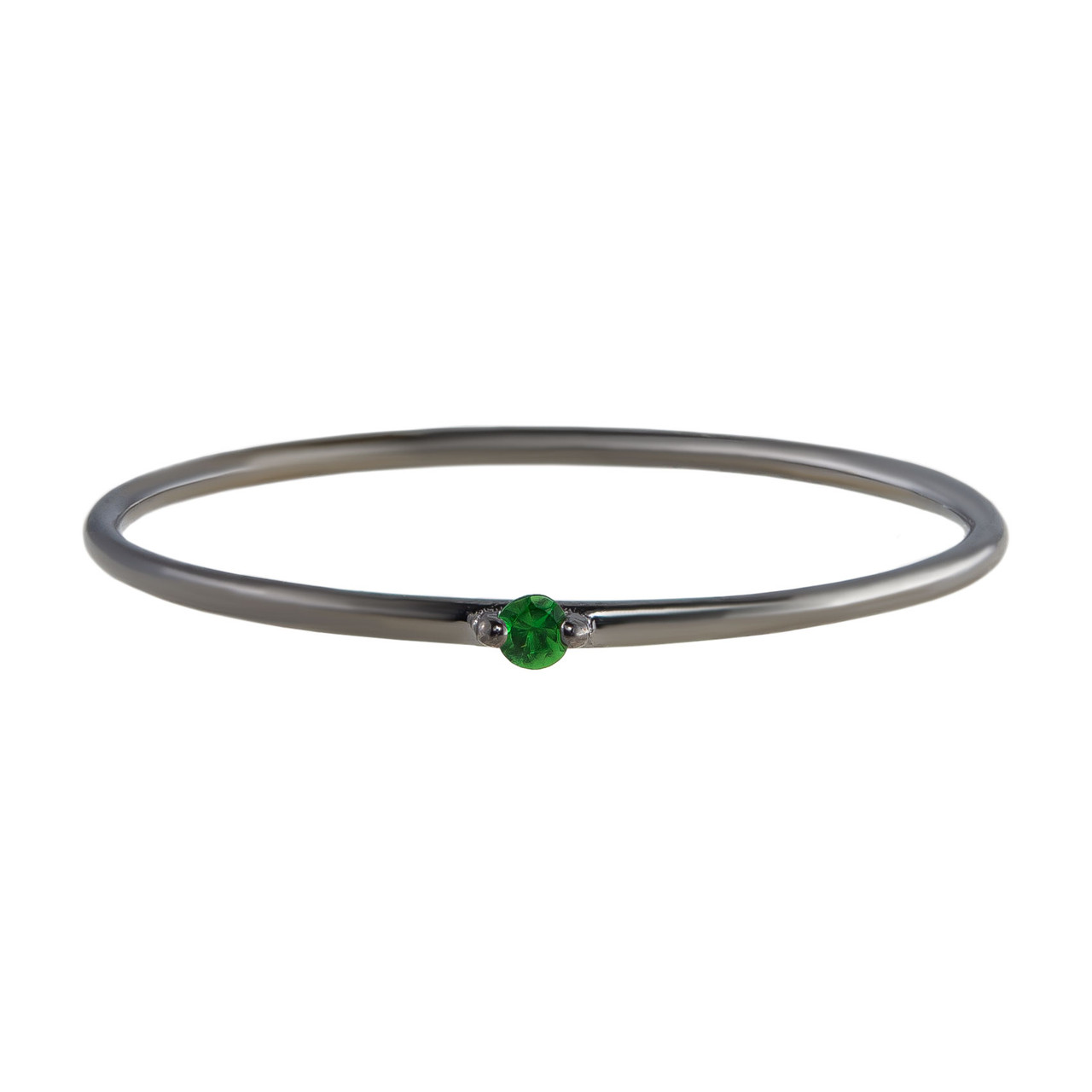 Atelier Errikos, Rhodium Plated Silver and 14ct Gold Tsavorite Dainty Ring, Tomfoolery