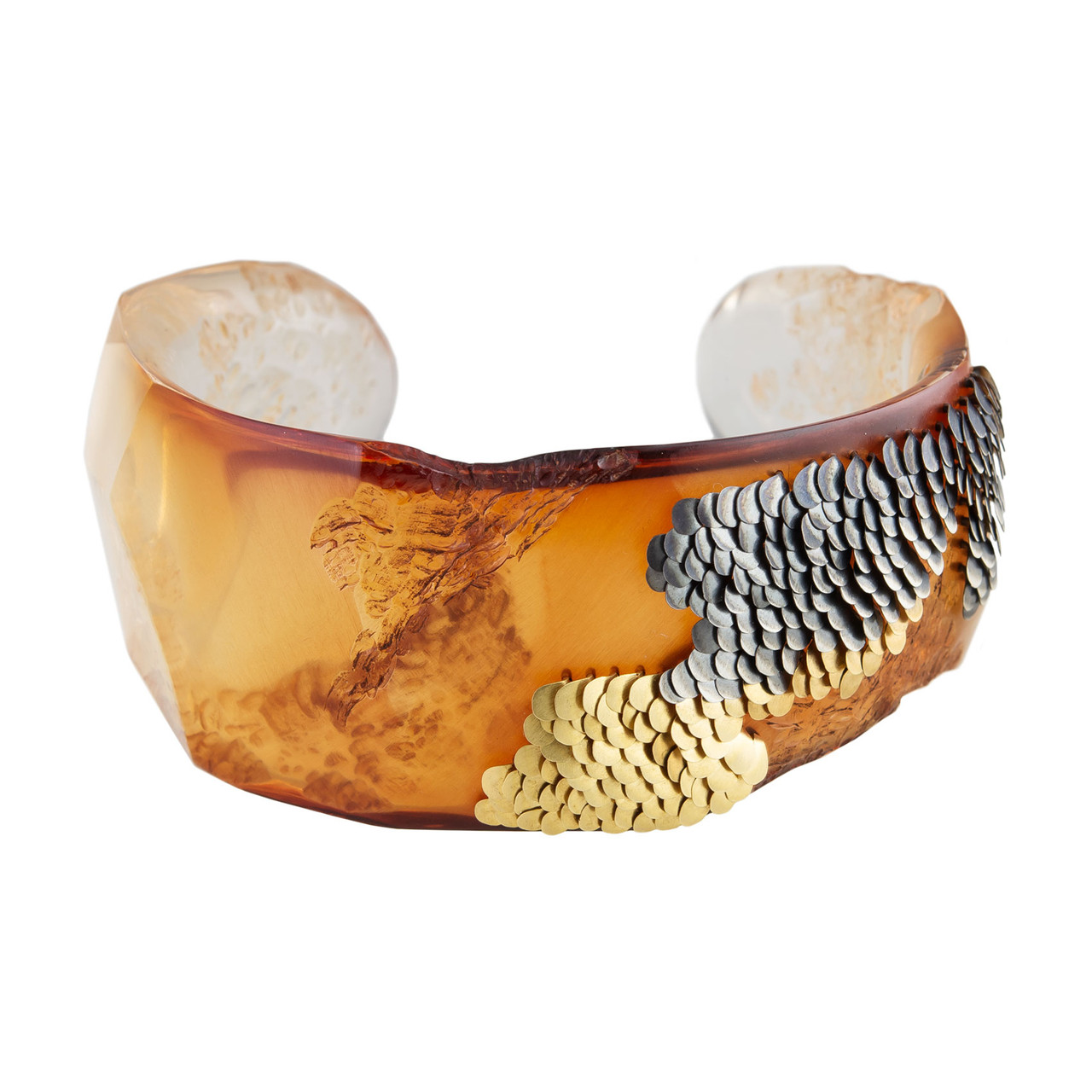 Emmeline Hastings, Murmur Acrylic Gold and Oxidised Silver Cuff, Tomfoolery