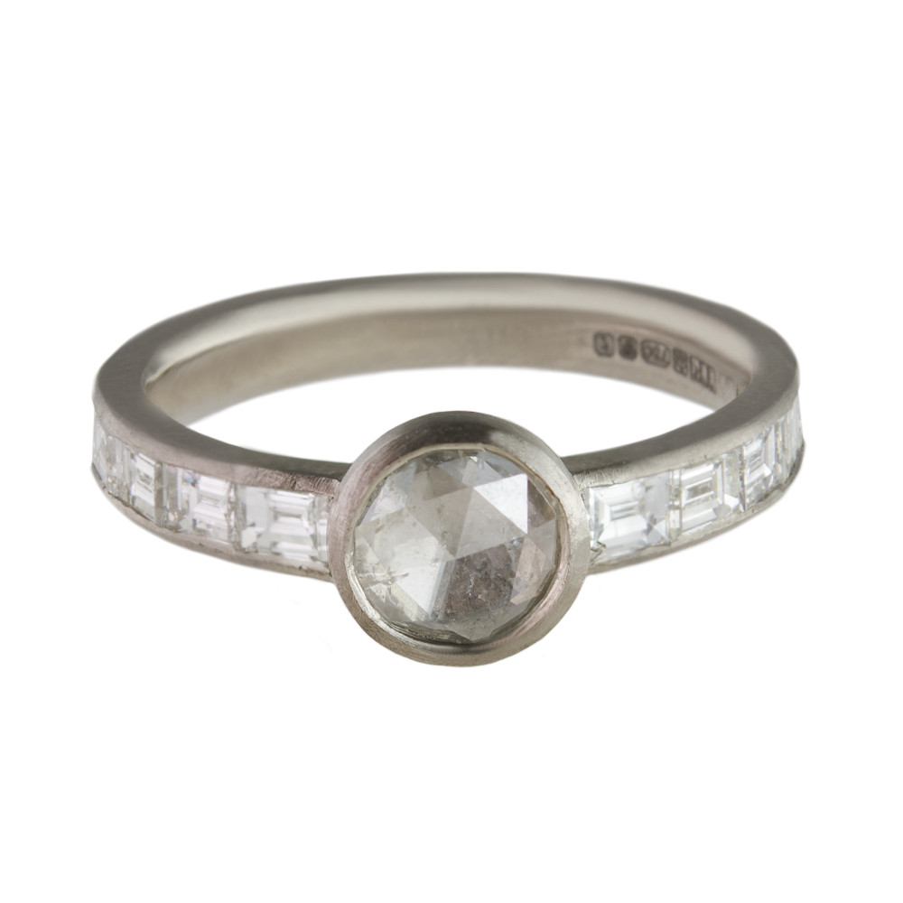 Muse by tomfoolery, 18ct White Gold Round Rose Cut And Baguette Diamond Ring, tomfoolery