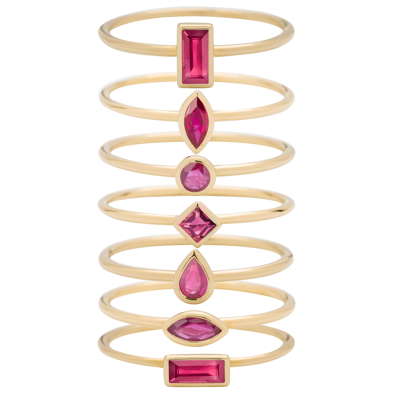 tomfoolery: metier by tomfoolery ruby stacking rings