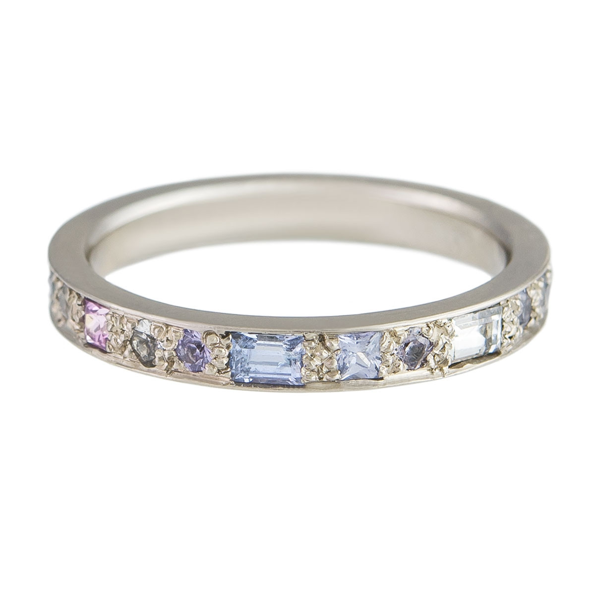 Muse by Tomfoolery, Mixed Cut Sapphire Puzzle Half Eternity Ring, tomfoolery