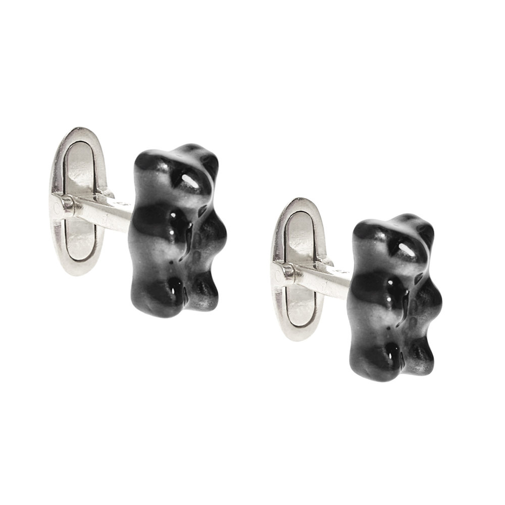 tomfoolery, Magoosh, Liquorice Gummy Bear Silver Cufflinks