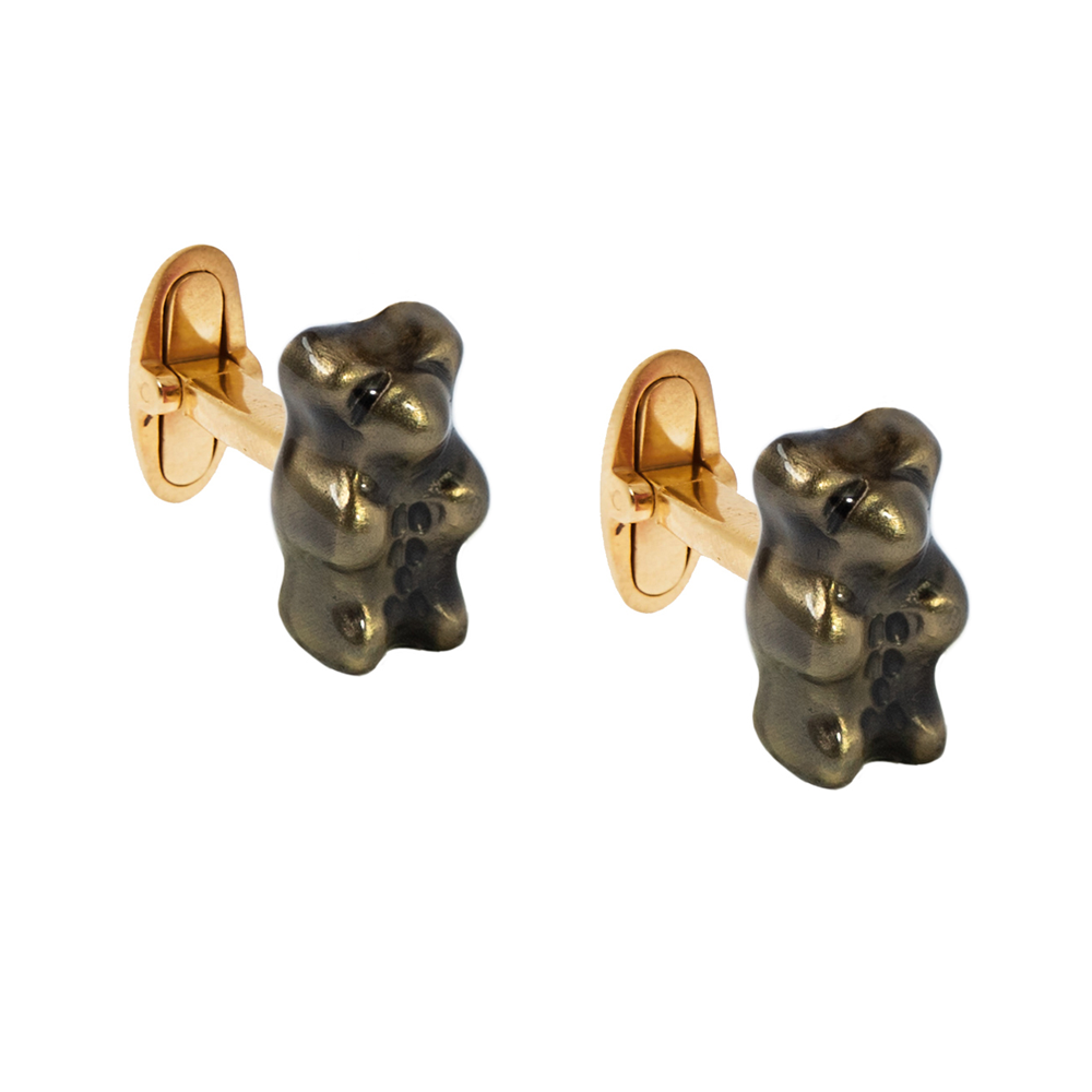 Liquorice Gummy Bear Gold Cufflinks