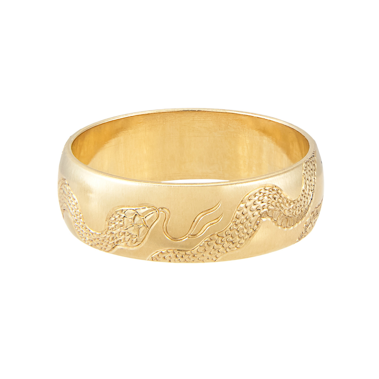 Maiden Voyage, tomfoolery, Gold Snake Engraved Wide Ring