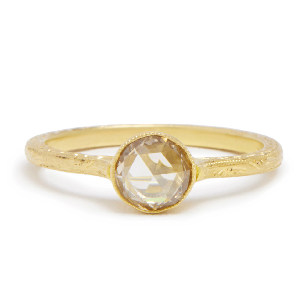 Diana Mitchell, tomfoolery, Oval Rose Cut Diamond Gold Ring