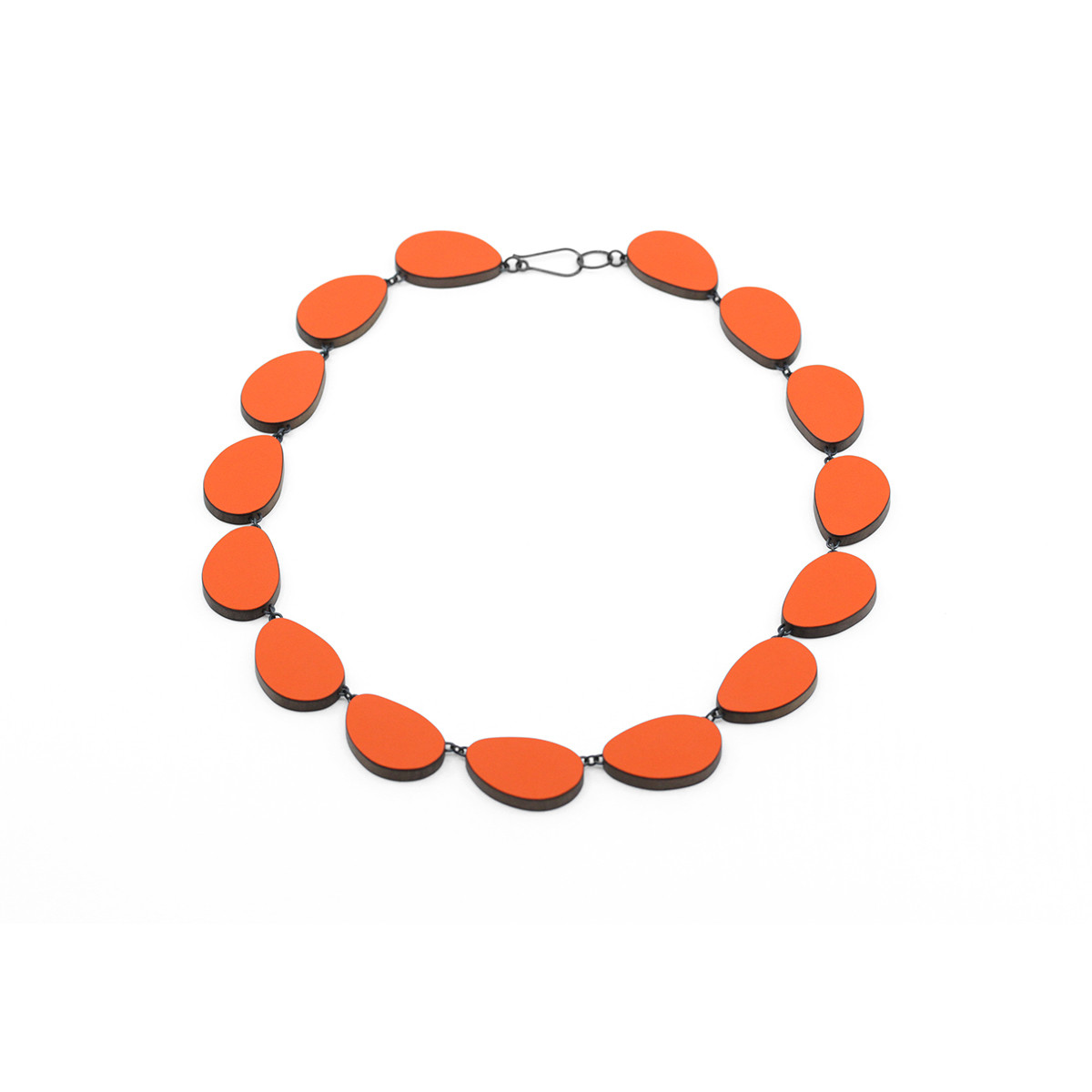 Tomfoolery, Reversible Orange and Light Green Curve Necklace, Emily Kidson