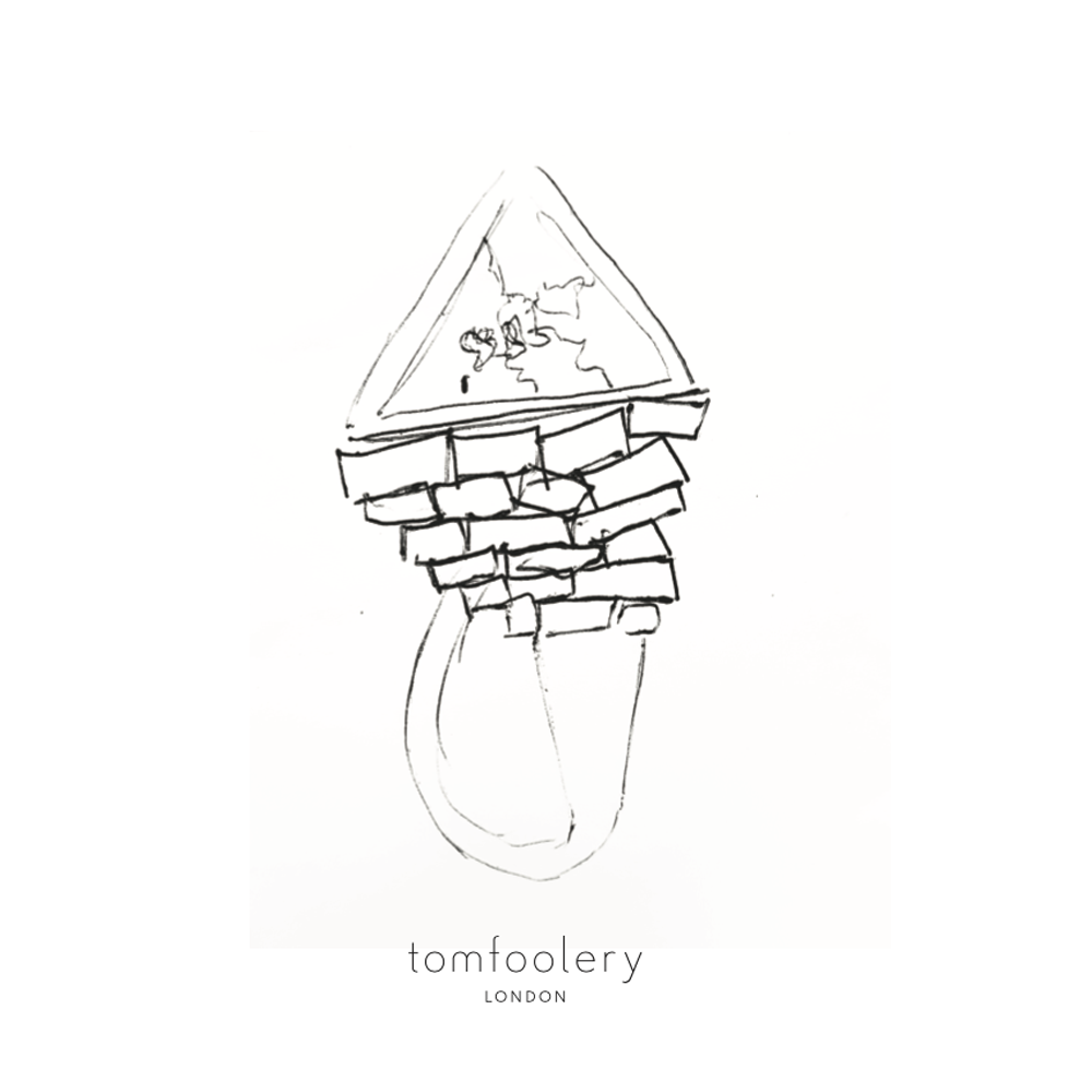 tomfoolery, lucie gledhill, One of Kind 'Triangle Temple' Art Ring