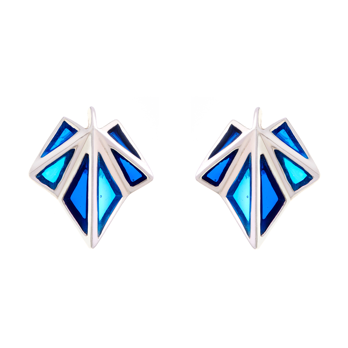 Tomfoolery; Crystal Aquarius Ombre Clara Triple Stud Earrings, Simon Harrison