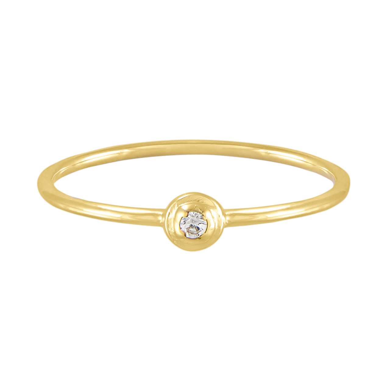 Tomfoolery;  Gold Plated Petite Round Stacking Gem Ring, Everyday by Tomfoolery