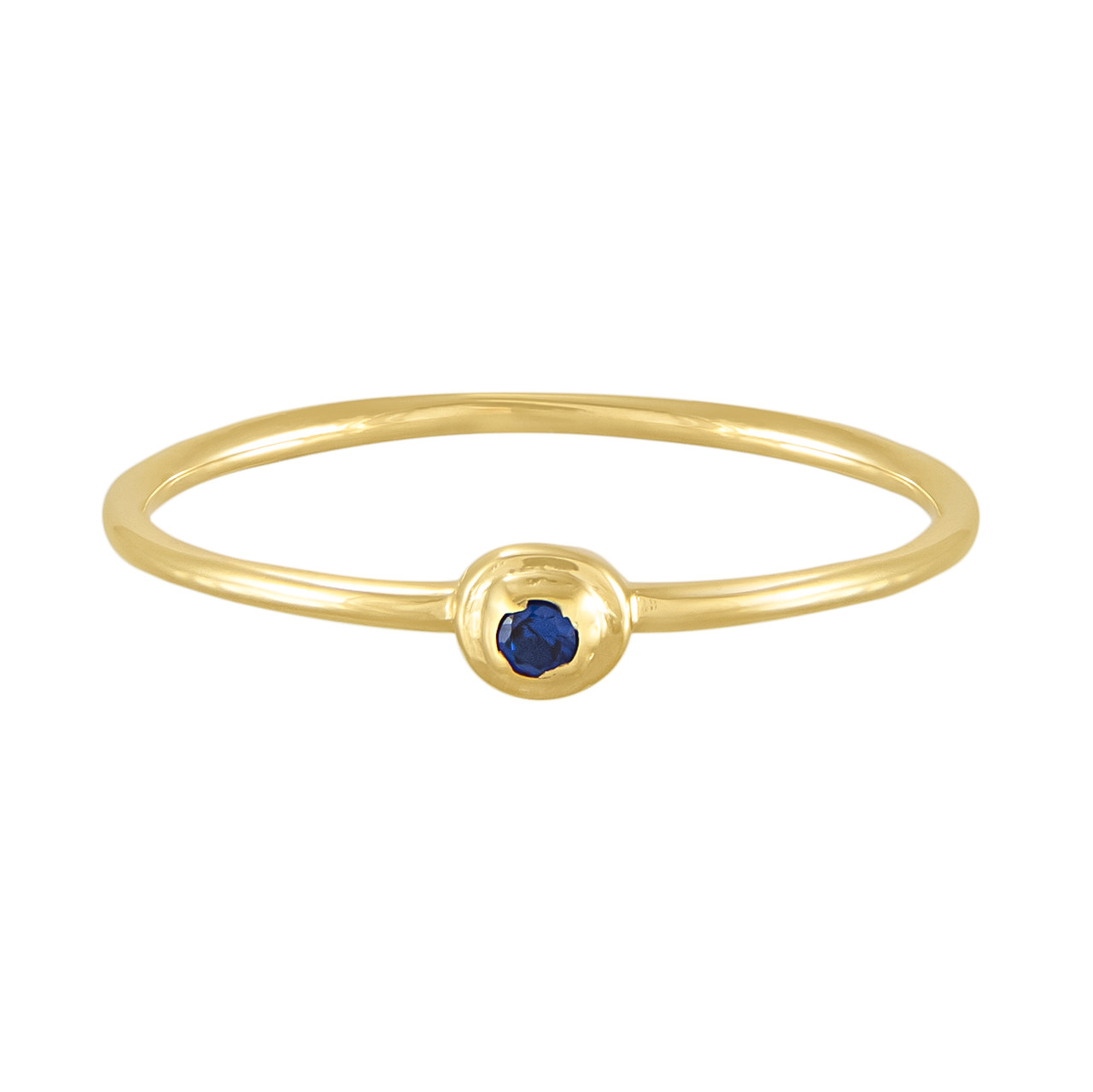 Tomfoolery;  Gold Plated Petite Round Stacking Gem Ring, Everyday by Tomfoolery