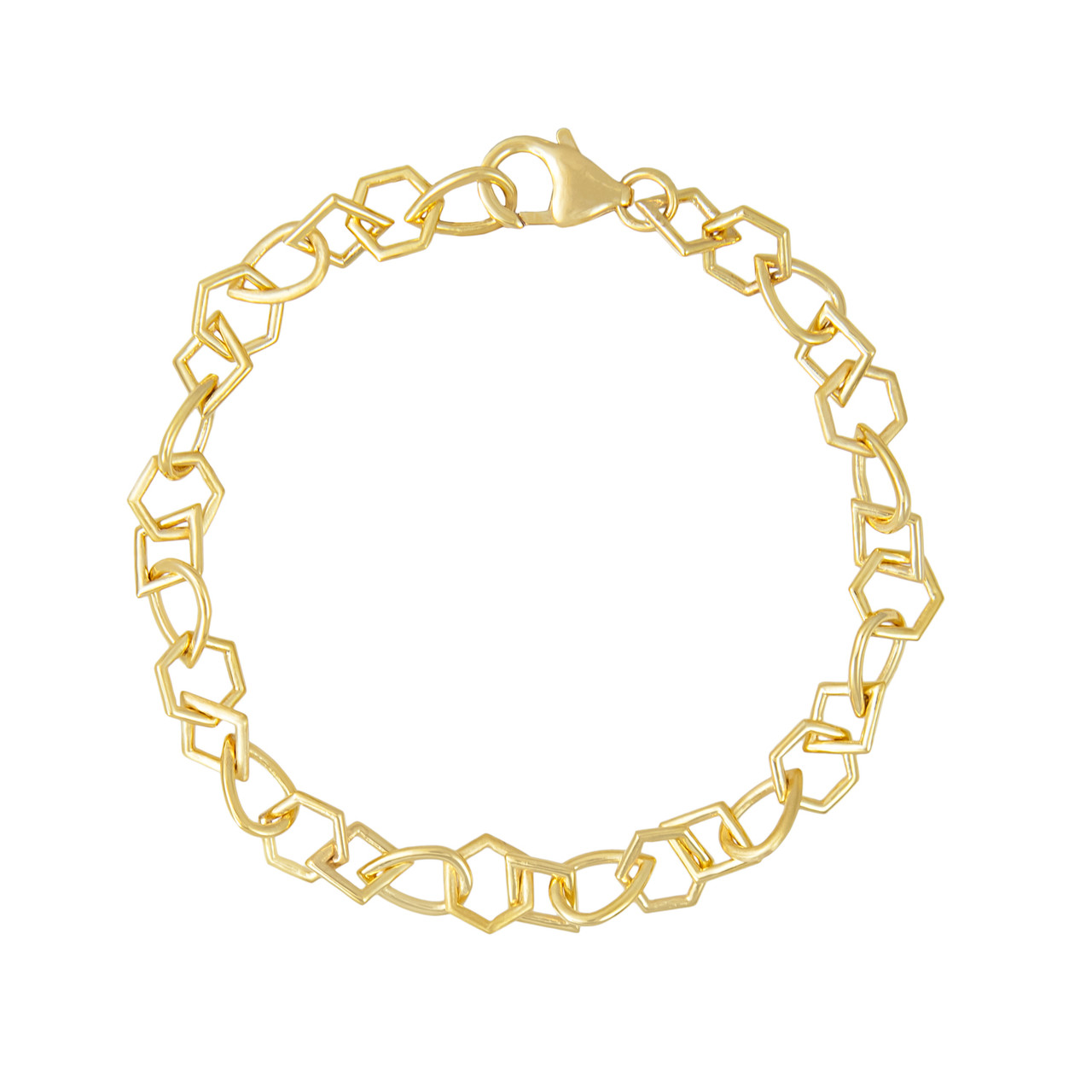 Tomfoolery; Curve Multi Shape Chain Bracelet, Everyday by Tomfoolery