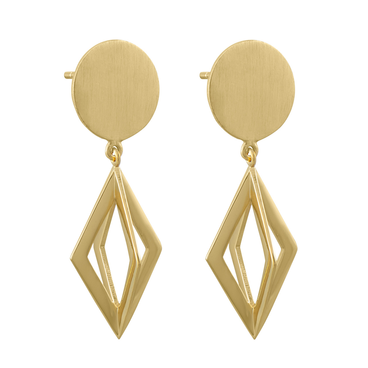 Tomfoolery; 3D Diamond Drop Earrings, Everyday by Tomfoolery