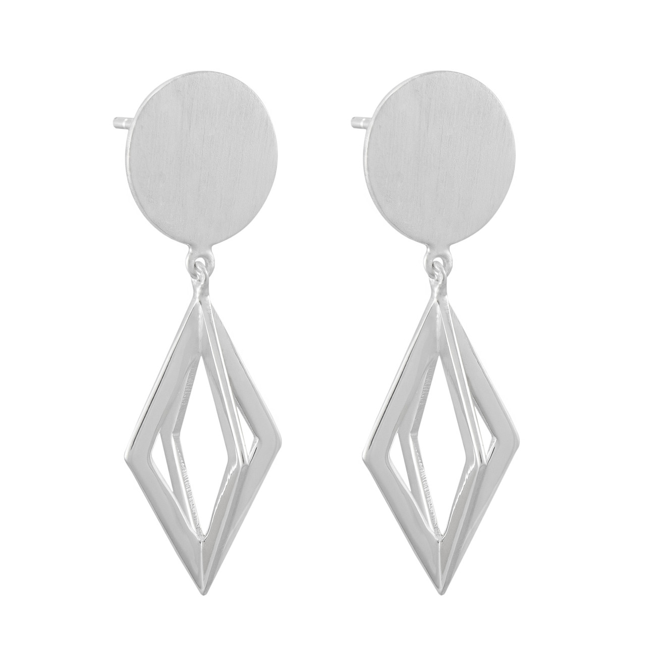 Tomfoolery; 3D Diamond Drop Earrings, Everyday by Tomfoolery