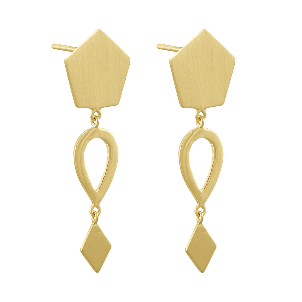 Tomfoolery; Triple Frame Pear Drop Earrings, Everyday by Tomfoolery